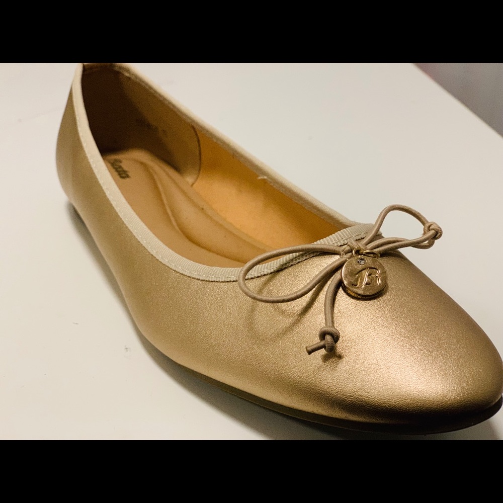 Bata Flats - Copper/ Metallic Leather